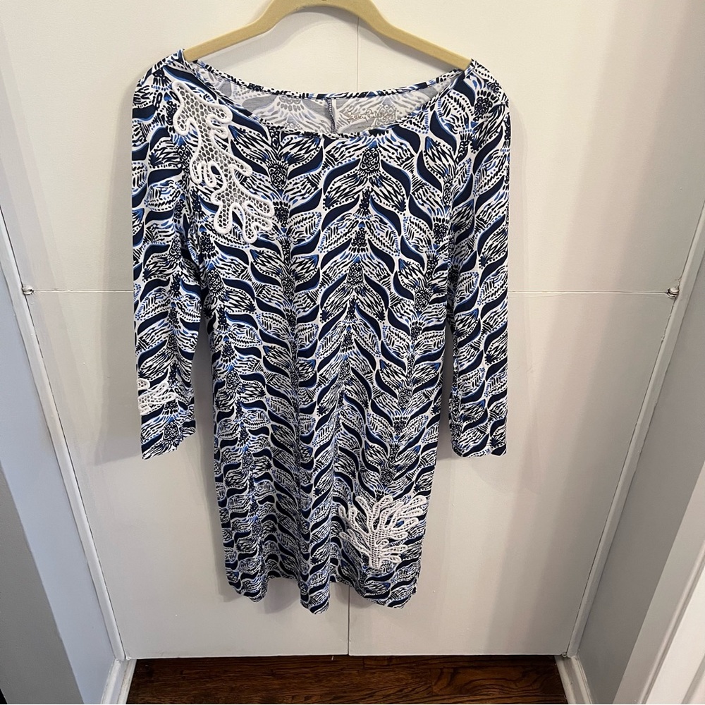 Lilly Pulitzer 3/4 Sleeve Round Neck Dress